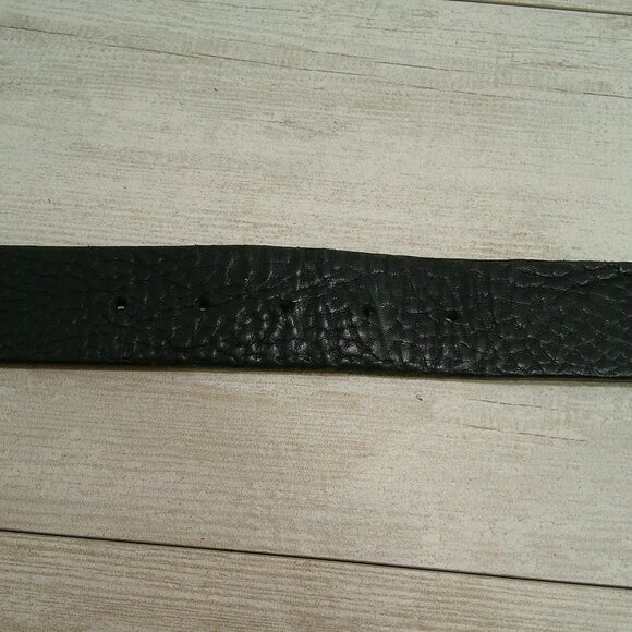 Rugged Justin Black Textured Thick Classic Top Grain Leather Belt Size 36 - Picture 7 of 7